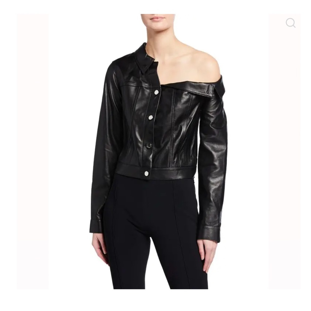 RtA Rebecca One-Shoulder Leather Jacket Size Medium NWOT
